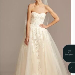 David's Bridal Ivory Strapless Dress